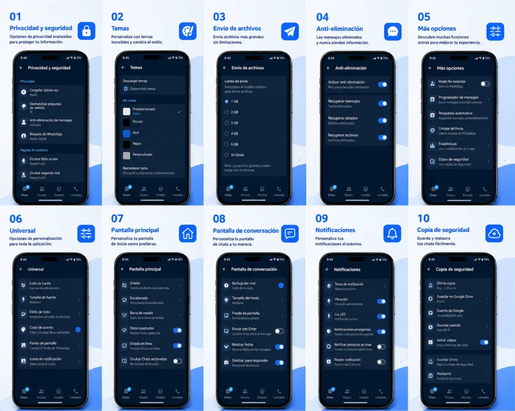 Capturas de pantalla de la APK de WhatsApp Plus